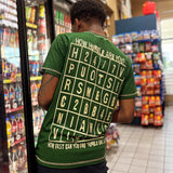 Word Search Tee Green-Cream