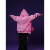 Oversized "Humble Vibes 24/7" Jacket Pink-White
