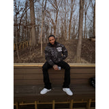 Oversized "Humble Vibes 24/7" Jacket Black-White