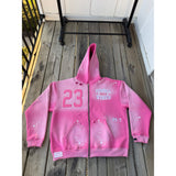 Oversized "Humble Vibes 24/7" Jacket Pink-White
