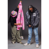 Oversized "Humble Vibes 24/7" Jacket Pink-White