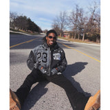 Oversized "Humble Vibes 24/7" Jacket Black-White