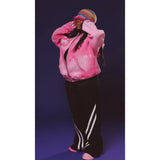 Oversized "Humble Vibes 24/7" Jacket Pink-White