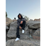 Oversized "Humble Vibes 24/7" Jacket Black-White