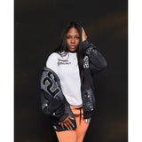 Oversized "Humble Vibes 24/7" Jacket Black-White